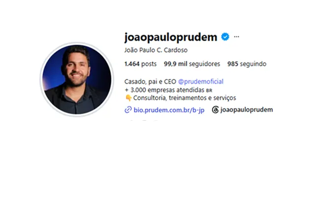 Perfil do Instagram João Paulo Prudem